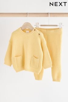 Yellow Knitted Baby Jumper & Leggings Set (0mths-2yrs) (Q94942) | $29 - $33