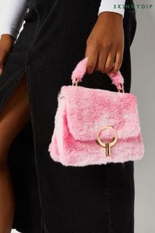 Розовая сумка с длинным ремешком из искусственного меха и принтом тай-дай Skinnydip April (Q94956) | €13