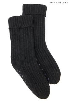 Mint Velvet Black Knitted Slipper Socks (Q95225) | €23
