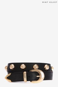Mint Velvet Black Black Statement Leather Belt (Q95300) | HK$566