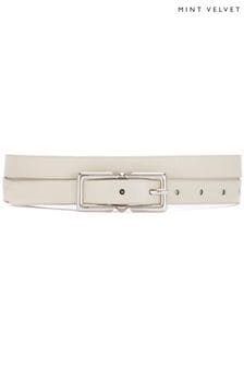 Mint Velvet Cream Leather Skinny Belt (Q95323) | €64