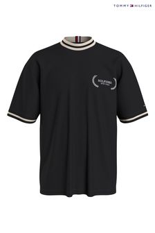 Tommy Hilfiger Laurel Tipped Black T-Shirt (Q95333) | ₪ 277