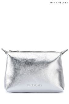 Mint Velvet Silver Silver Makeup Cosmetic Bag (Q95338) | LEI 149