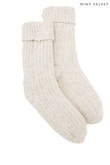 Mint Velvet Cream Knitted Slipper Socks (Q95342) | €23