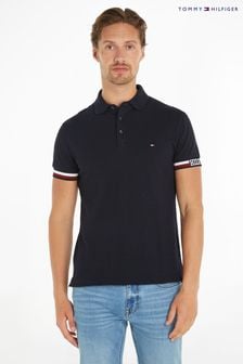 Tommy Hilfiger Blue Monotype Slim Fit Polo Top (Q95367) | LEI 537