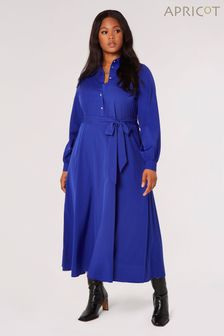 Apricot Blue Button Top Tie Waist Midi Dress (Q95545) | HK$401