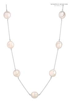 Simply Silver Silver Coin Pearl Necklace (Q95570) | ₪ 327