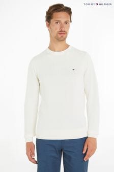 Tommy Hilfiger Chain Ridge Structure White Sweater (Q95576) | kr2 010