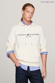 Tommy Hilfiger Logo Cream Hoodie (Q95581) | kr2 010