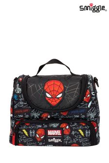 Smiggle Black Spider-Man Double Decker Lunchbox With Strap (Q95657) | OMR11