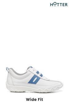 Hotter White Blue Leanne II Lace-Up Wide Fit Shoes (Q95718) | LEI 531