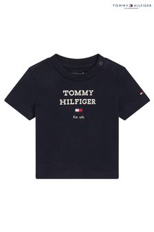 Синяя футболка для малышей с логотипом Tommy Hilfiger (Q95763) | €27
