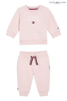 Tommy Hilfiger嬰兒服飾粉色運動上衣和慢跑運動褲套裝 (Q95818) | HK$771