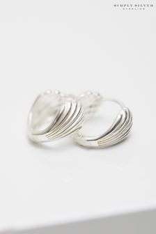Simply Silver Sterling Silver Tone 925 Shell Hoop Earrings (Q95869) | €37