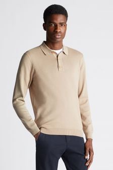 Remus Uomo Brown Relaxed Fit Long Sleeve Polo Shirt (Q95892) | €89