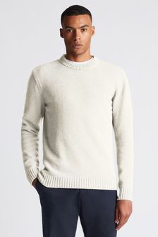Remus Uomo Cream Tapered Fit Wool-Blend Crew Neck Sweater (Q95894) | €102