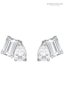 Simply Silver Cubic Zirconia Mixed Stone Stud Earrings