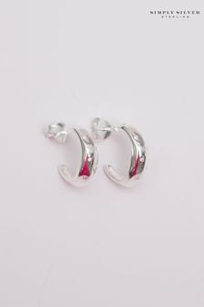 Simply Silver Multi Stone Hoop Earrings (Q95929) | 191 LEI