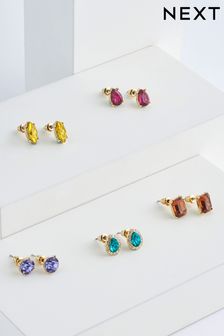 Multi Coloured Sparkle Stud Earrings 5 Pack (Q95985) | kr116