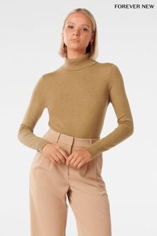 Forever New Brown Sarah Layering Roll Neck Knit Top (Q96116) | €85