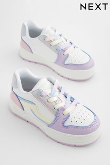 White Rainbow Metallic - Chunky Lace Up Skate Trainers (Q96188) | 35 € - 45 €