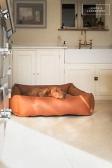 Lords and Labradors Tan Brown Dog Box Bed in Rhino Leather (Q96253) | €171 - €266