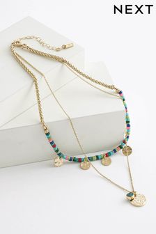 Multicolour Beaded Two Row Necklace (Q96280) | ₪ 50