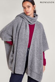 Monsoon Grey Knit Poncho and Scarf (Q96330) | €118