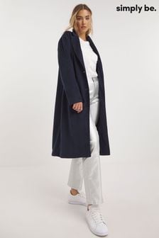 Simply Be Blue Faux Wool Relaxed Blazer Coat (Q96410) | ₪ 327