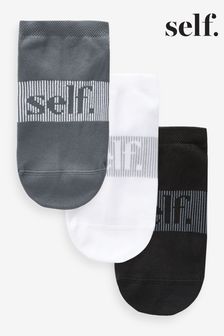 self. Black/White/Grey Trainer Socks 3 Pack (Q96412) | €9