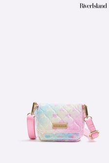 River Island Pink Girls Heart Quilt Belt Bag (Q96434) | KRW32,000