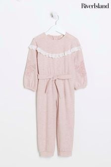 Розовый - River Island Mini Girls Cosy Jumpsuit (Q96474) | €34