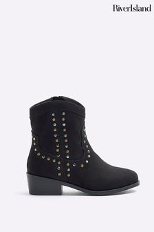 River Island Girls Studded Western Boots