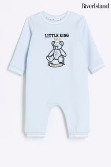 River Island Blue Baby Boys Little King Sleepsuit (Q96489) | €24