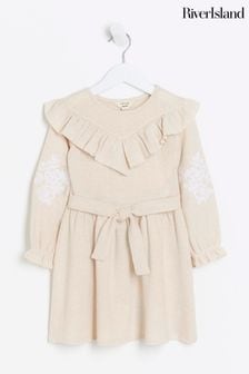 River Island Brown Mini Cosy Embroidery Girls Dress (Q96497) | 1,144 UAH