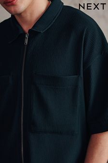 黑色 - Edit Plisse Polo Shirt (Q96608) | NT$1,070