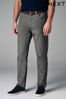 رمادي - Belted Soft Touch 5 Pocket Jean Style Trousers (Q96662) | 155 ر.س
