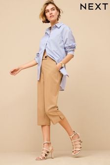 Camel Cropped Capri Trousers (Q96699) | $39