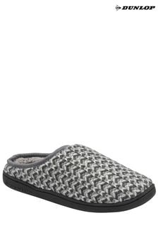 Dunlop Grey Mens Knitted Mules Slippers (Q96703) | €27