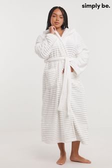 Simply Be Cream Pretty Secrets Luxury Fleece Hooded Robe (Q96824) | €50