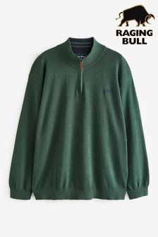 Pull Raging Bull vert classique en maille à col zippé (Q96837) | €55