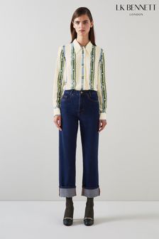 LK Bennett Hardy Belt Print Viscose-Silk Blend Shirt (Q96940) | $685