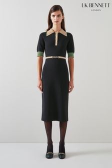 Robe en maille à ceinture Lk Bennett rosey et camel (Q96982) | €328