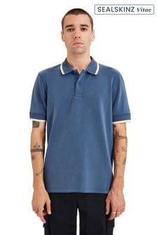 Голубой - Рубашка поло с контрастным воротником Sealskinz Hethersett (Q97028) | €126