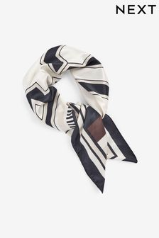黑色╱白色 - 方形轻薄围巾 (Q97067) | NT$370