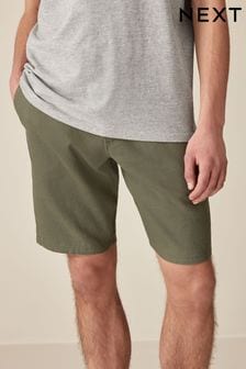 Sage Green Linen Viscose Shorts (Q97116) | $37