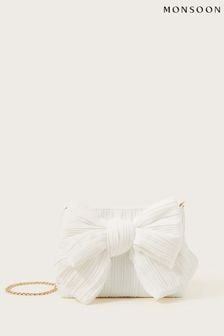 Monsoon White Pleated Bow Bag (Q97150) | €63