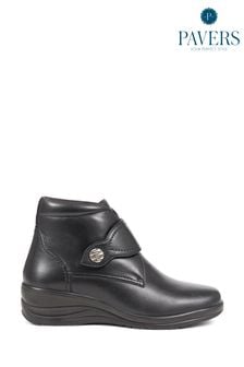 Pavers Leather Ankle Black Boots (Q97190) | kr649