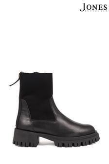 Jones Bootmaker Leonarda Heeled Ankle Black Boots (Q97193) | $223