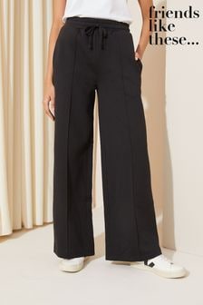 Friends Like These Black Jersey Wide Leg Co Ord Trousers (Q97220) | $50